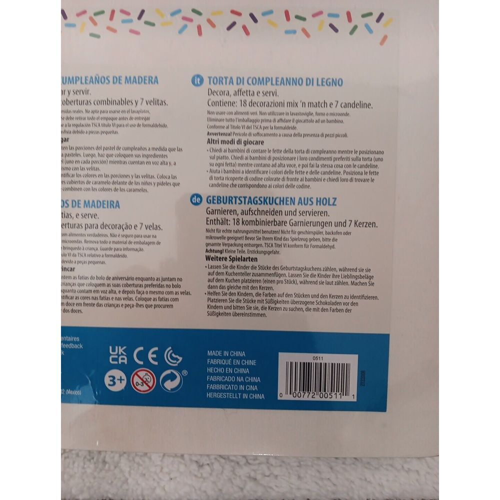 Melissa & Doug Wooden Birthday Cake Set New Toy play Set Socialization Educate - Picture 8 of 8